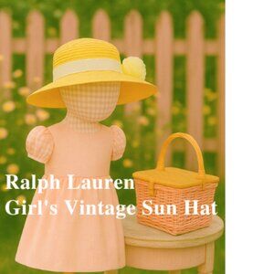 Ralph Lauren Girls Vintage Raffia Hat 4–6x – Rare 2009 Find with Floral Detail